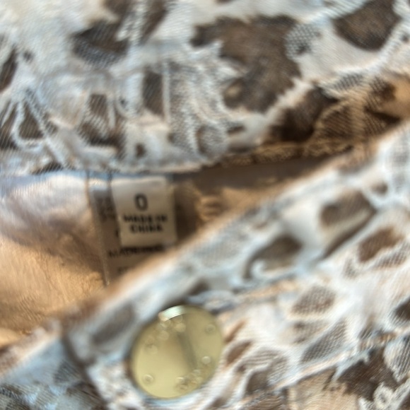 Cache brown/tan/white jacquard skinny pants size 0 - Picture 2 of 3